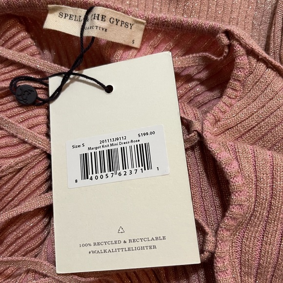 NWT Spell And The Gypsy Margot Knit Pink Mini Dress Size Small - Picture 6 of 8